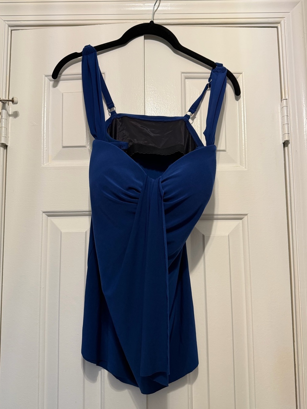 Blue Draped Dreamsuit Tankini Top